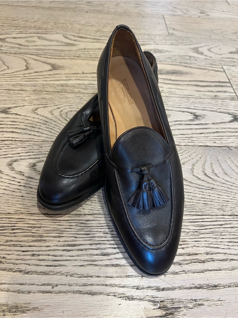 Suitsupply Dark Brown Leather Tassel Loafers - Made in Italy